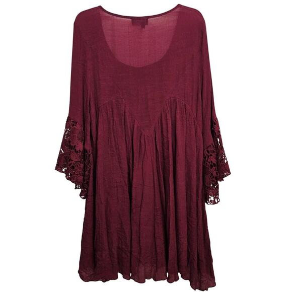 Frazzle‎ Bohemian Gauzy Dress XL Lace Boho Summer Festival Renaissance Flowy - Picture 7 of 9